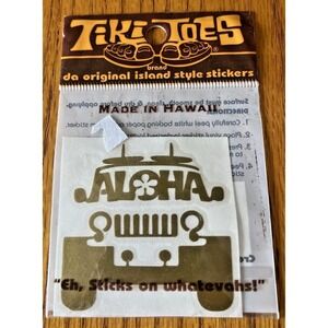 Tiki Toes Aloha Jeep Sticker Made in Hawaii New Deadstock Vintage Souvenir